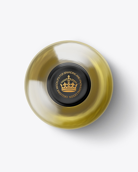 Clear Glass White Wine Bottle Mockup PSD #2