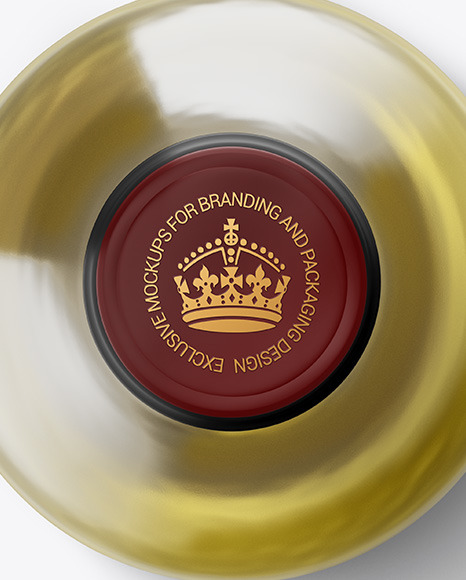 Clear Glass White Wine Bottle Mockup PSD #6