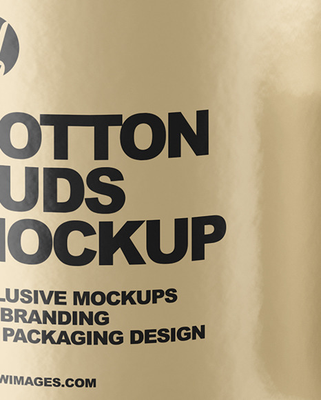 Metallic Tube With Cotton Buds Mockup PSD #1