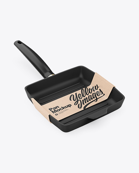 Grill Frying Pan with Kraft Paper Label Mockup PSD #2