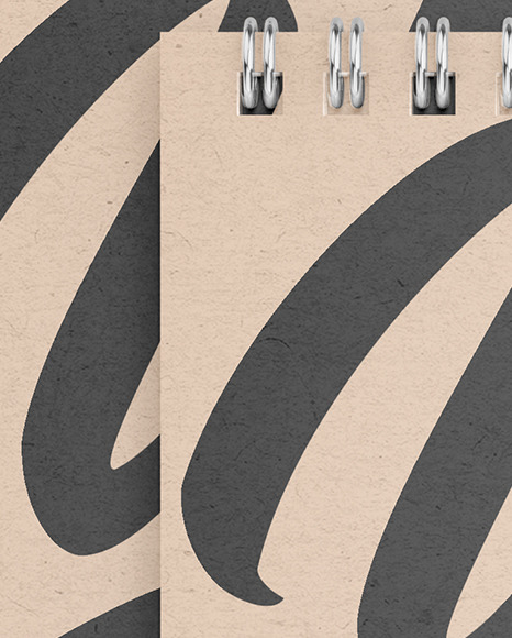 Two Kraft Paper Sketchbooks Mockup PSD #2