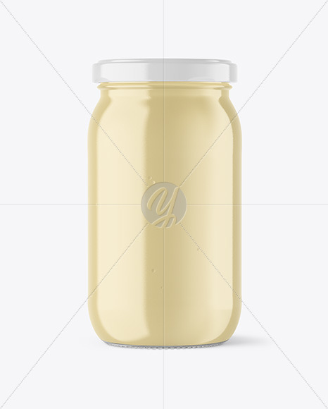Clear Glass Jar with Creamed Honey Mockup
