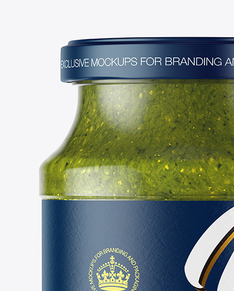 Glass Jar With Pesto Sauce Mockup PSD #2