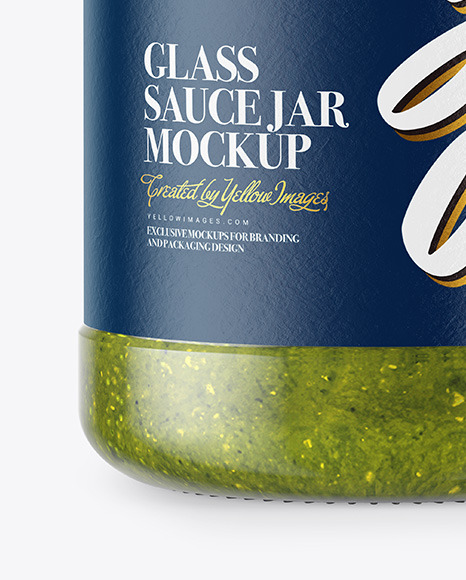 Glass Jar With Pesto Sauce Mockup PSD #6
