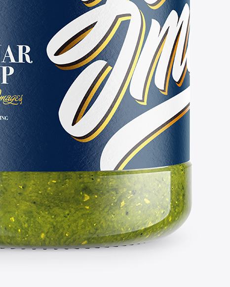 Glass Jar With Pesto Sauce Mockup PSD #7