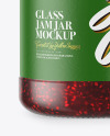 Glass Jar With Raspberry Jam Mockup