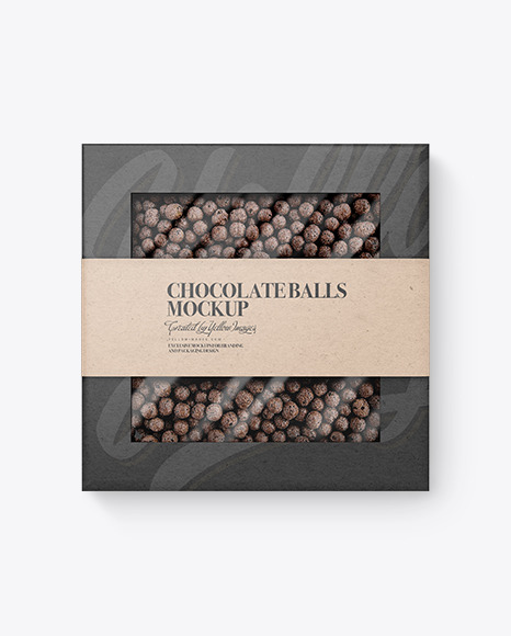 Kraft Paper Box With Chocolate Balls Mockup PSD #2