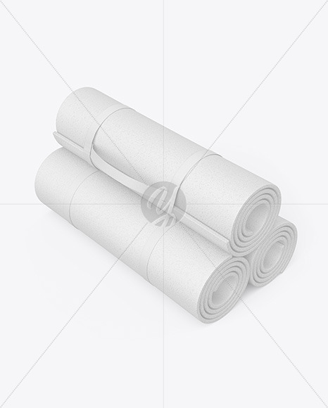 Three Rubber Yoga Mats Mockup