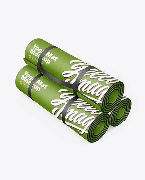 Three Rubber Yoga Mats Mockup