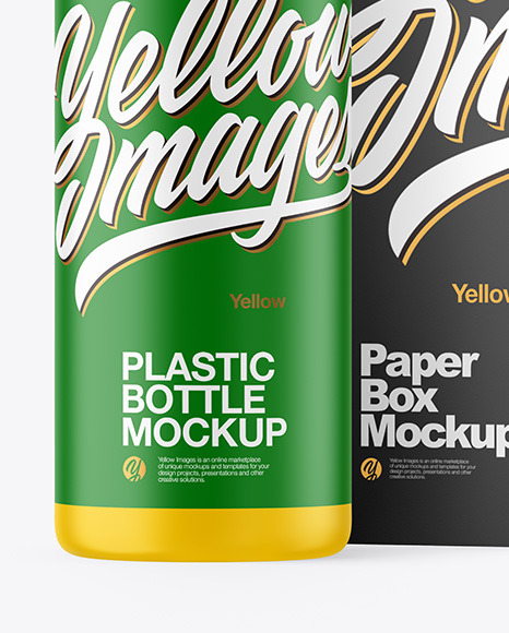 Matte Plastic Bottle with Box Mockup PSD #6