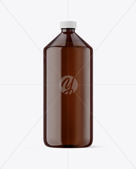 Amber Plastic Bottle Mockup