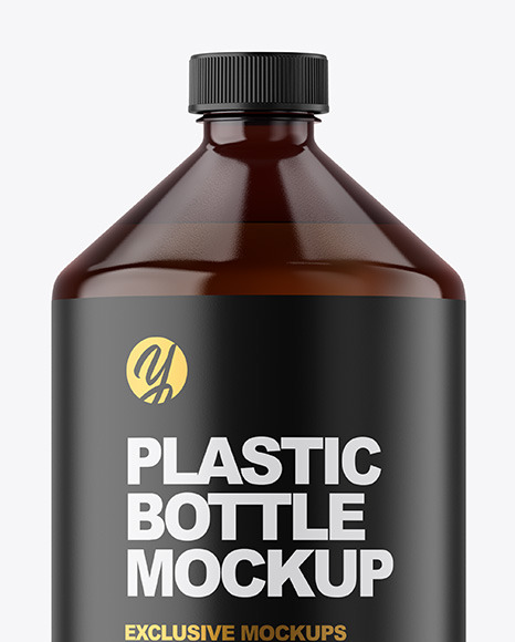 Amber Plastic Bottle Mockup PSD #2