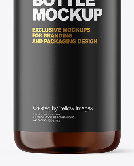 Amber Plastic Bottle Mockup PSD #1