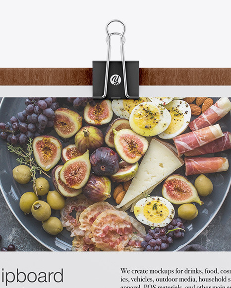 Wooden Clipboard W  A4 Paper Mockup PSD #2