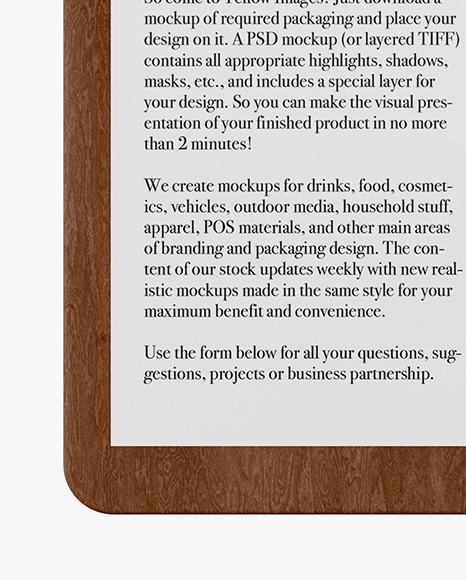 Wooden Clipboard W  A4 Paper Mockup PSD #1