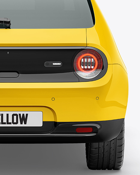 Compact Electric Car Mockup   Back View PSD #2
