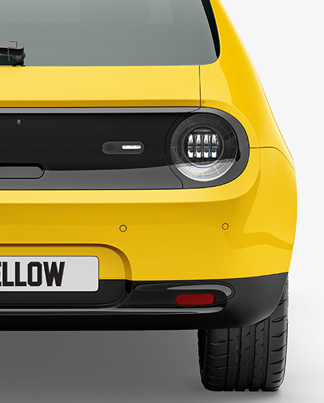 Compact Electric Car Mockup   Back View PSD #1