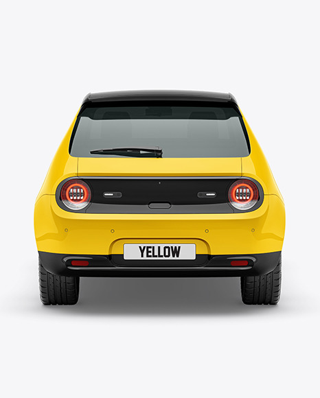 Compact Electric Car Mockup   Back View PSD #6