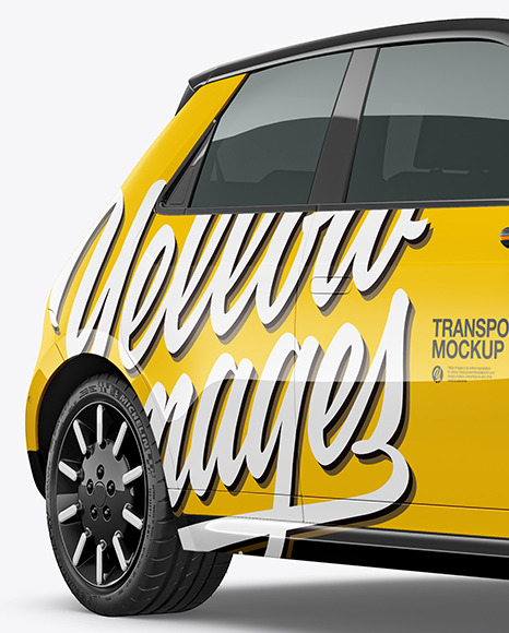 Compact Electric Car Mockup   Half Side View PSD #1