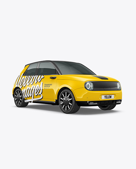 Compact Electric Car Mockup   Half Side View PSD #5