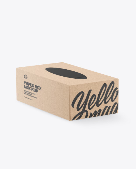 Kraft Box w  Wipes Mockup PSD #2