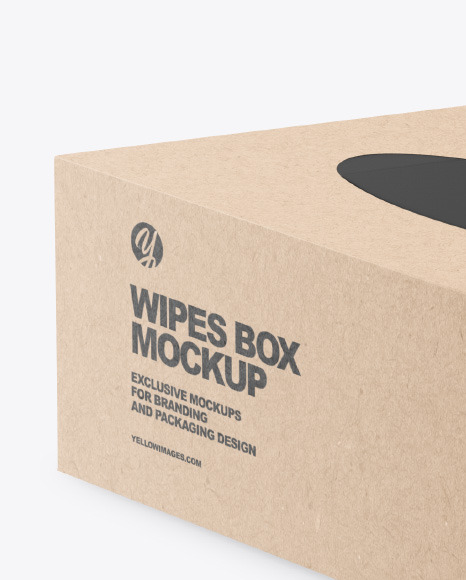 Kraft Box w  Wipes Mockup PSD #3