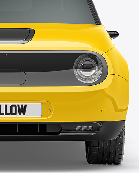 Compact Electric Car Mockup   Front View PSD #1