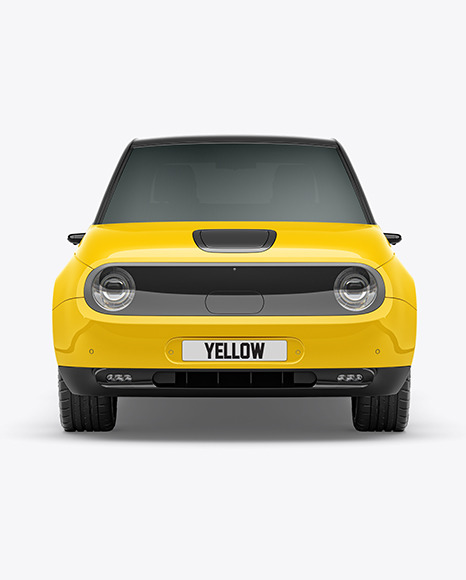 Compact Electric Car Mockup   Front View PSD #6