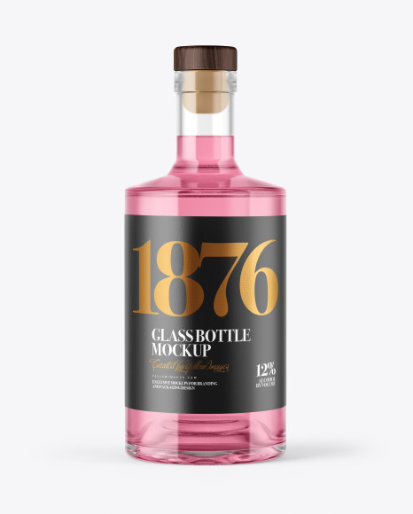 Clear Glass Bottle Mockup
