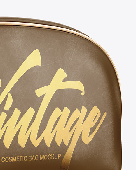 Leather Cosmetic Bag Mockup   Half Side View PSD #1