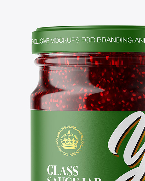 Glass Jar With Raspberry Jam Mockup PSD #2