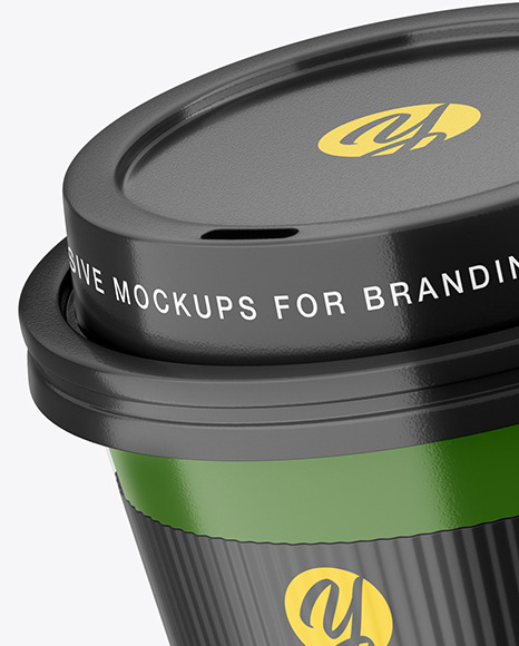 Glossy Coffee Cup with Holder Mockup PSD #1