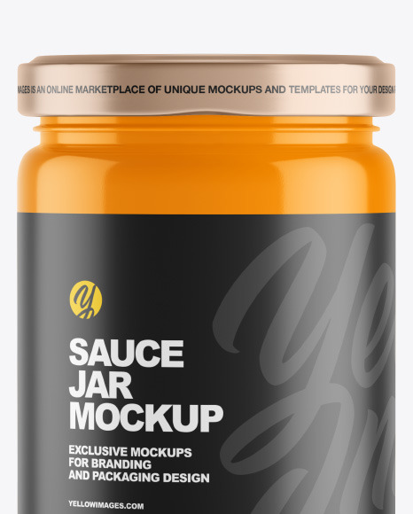 Glossy Sauce Jar Mockup PSD #2