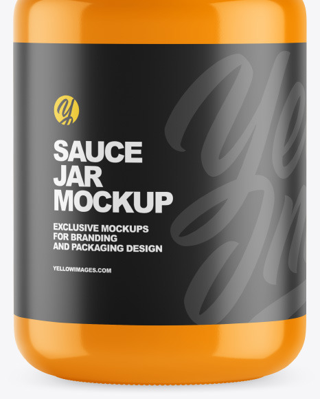 Glossy Sauce Jar Mockup PSD #1