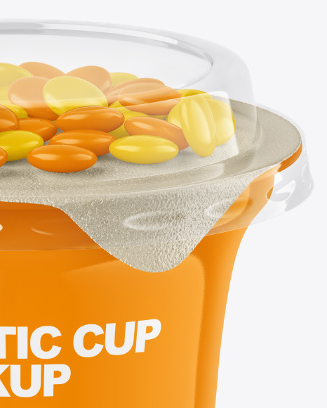 Glossy Yoghurt Cup w  Candy Mockup PSD #2