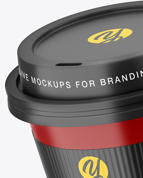 Matte Coffee Cup with Holder Mockup PSD #1