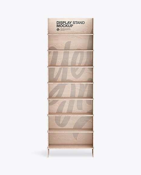 Wooden Display Stand Mockup