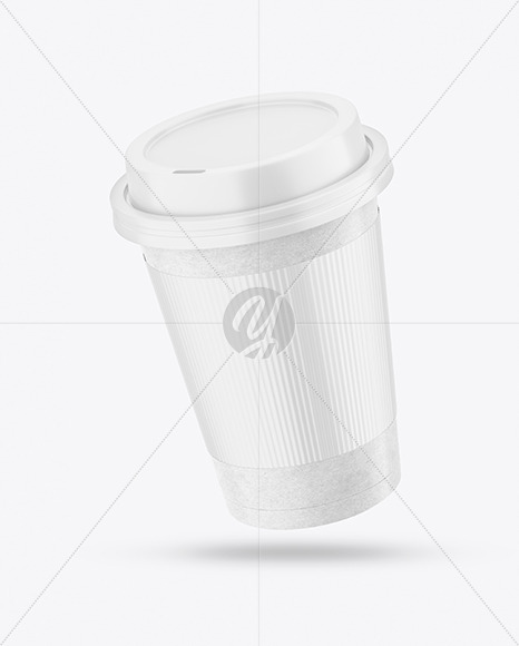 Kraft Coffee Cup with Holder Mockup PSD #3