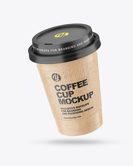 Kraft Coffee Cup with Holder Mockup PSD #2
