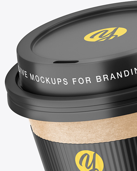 Kraft Coffee Cup with Holder Mockup PSD #1