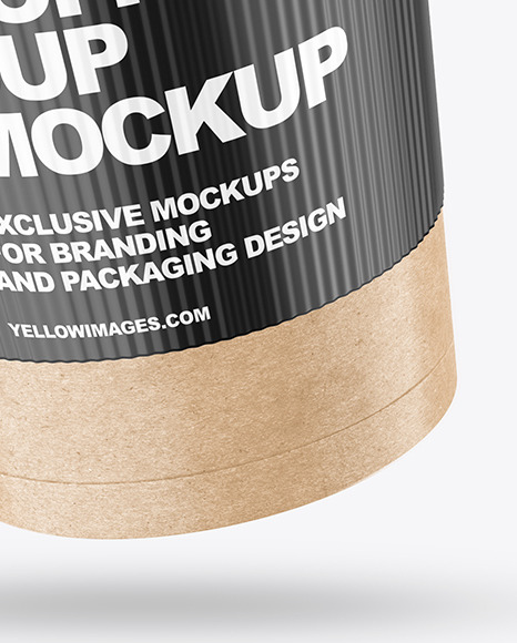 Kraft Coffee Cup with Holder Mockup PSD #6