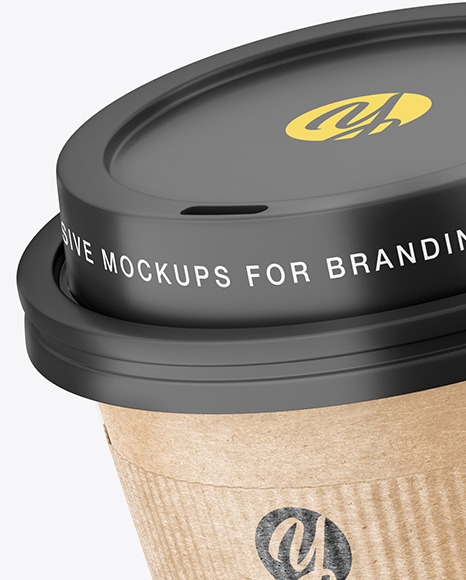 Kraft Coffee Cup with Holder Mockup PSD #7