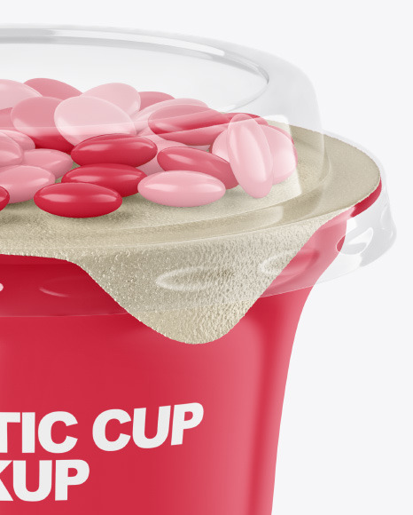 Matte Yoghurt Cup w  Candy Mockup PSD #2