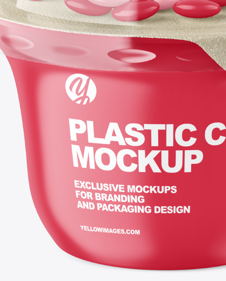 Matte Yoghurt Cup w  Candy Mockup PSD #1