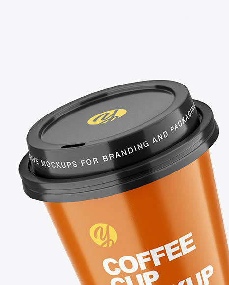 Two Glossy Coffee Cups Mockup PSD #2
