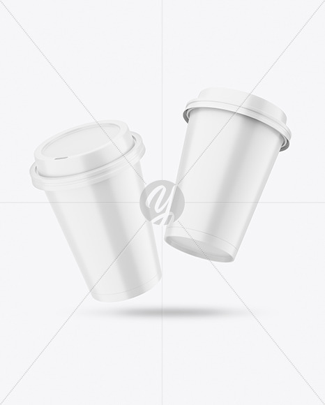 Free Two Matte Coffee Cups Mockup PSD Mockups