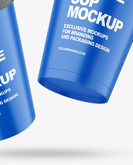 Two Matte Coffee Cups Mockup PSD #1