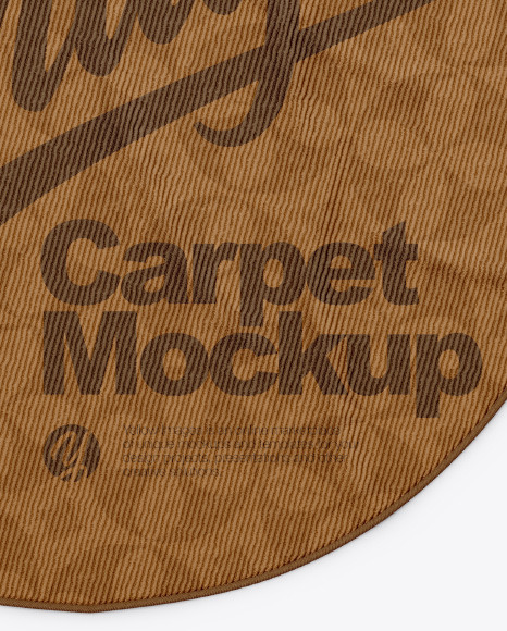 Round Carpet with Loop Pile Mockup PSD #1