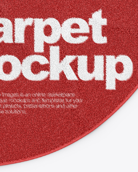 Round Carpet with Shag Pile Mockup PSD #5