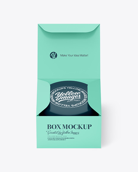 Cosmetic Jar in a Box Mockup